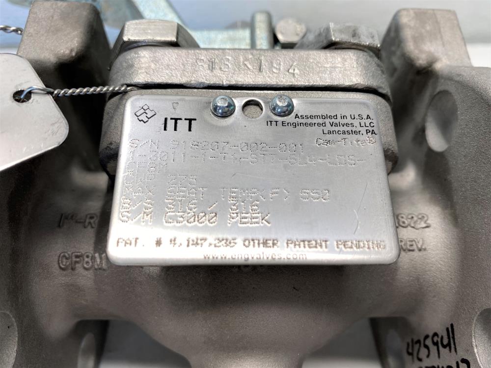 ITT Cam-Tite 1" 150# RF CF8M Top Entry Ball Valve, 1-3011-1-T1-ST7-SL4-LDS-CF8M